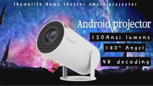 HY300 Smart Portable Home Theater Projector 4K Decode Video 120 ANSI Lumens Android 11 OS Mini Features Dual WIFI Projector